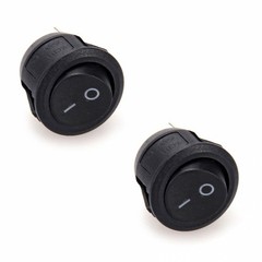 5x Small Round Rocker Switch Locking ON/OFF DC 5A/12V SPST Circle AC 6A/250V/125