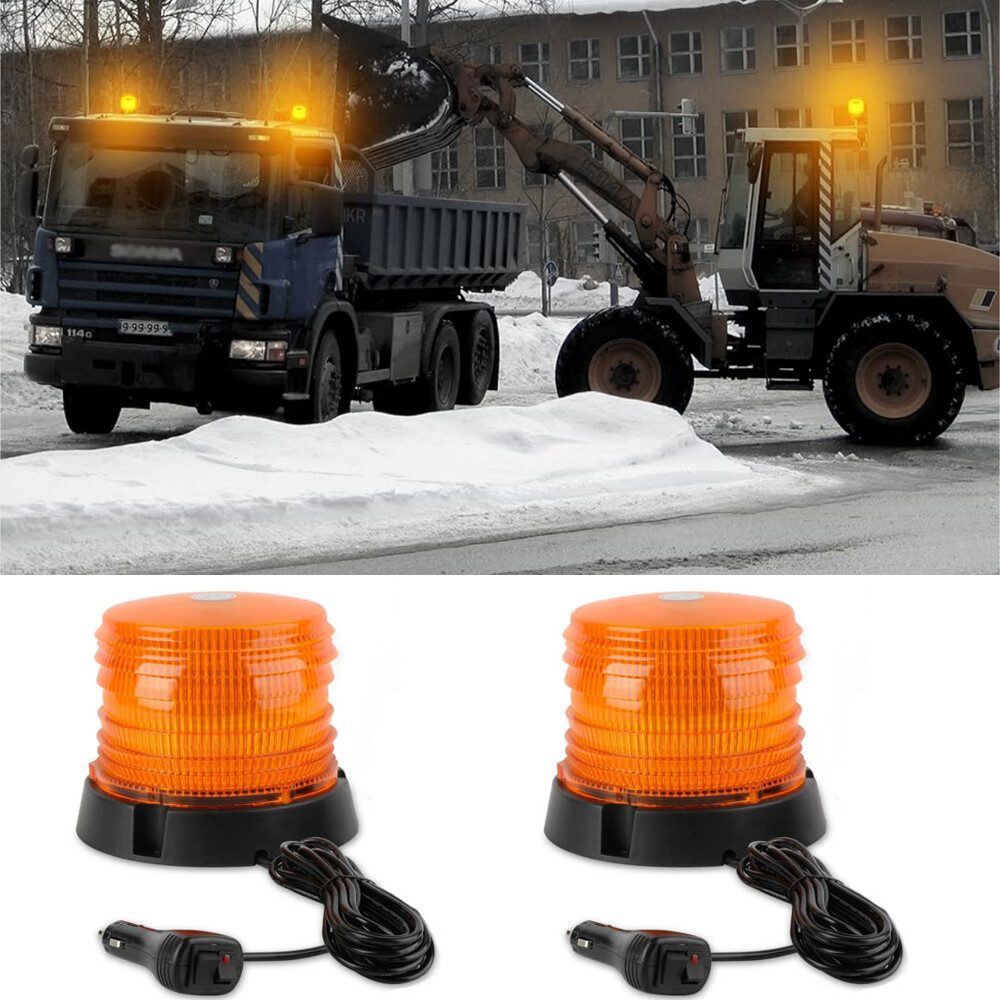 2pcs 60LED Beacon Strobe light Flashing Emergency Light Amber roof top lights