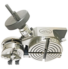 Rotary Table 4″ 100mm Horizontal And Vertical With 65 mm 3 Jaw Chuck Backplate