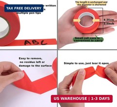 6 Rolls Colored Masking Tape，colored Red, orange, yellow, green, blue, purple