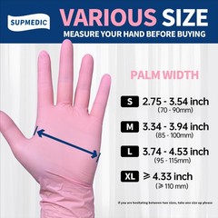 Supmedic Medical Nitrile Exam Gloves, 3.5 mil Large, Large (Rose Quartz)