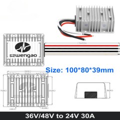 DC 36V/48V to DC 24V 3A 5A 10A 30A 40A 60A 85A 100A Step Down voltage Converter