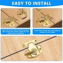 2 Pack Dining Table Locks Metal Spring Table Leaf Buckle Latches