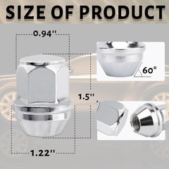 14×1.5 Chrome OEM Lug Nuts for 2015-2020 Mustang Edge MKX MKZ Aviator