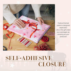 Christmas Poly Mailers 10X13 Inch 100 Pack Shipping Bags for Clothes,Self Adhesi