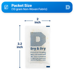 10 gram X 500 PK “Dry & Dry” Food Grade Orange Indicating Silica Gel Packets
