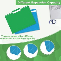 30 Pack 1/3 Cut Tab File Folders, Colored File Folders Designed for Office