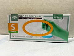 BOX OF 50 MEDLINE PROFESSIONAL EXTENDED CUFF NITRILE EXAM GLOVES SMALL PRO31771