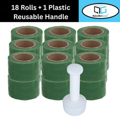 18 Rolls Cast Narrow Banding Stretch Wrap 3″x1000′ 80 Gauge Green Shrink Film