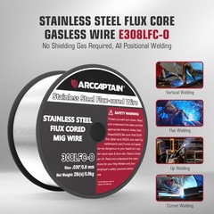 ARCCAPTAIN 0.030 E308LFC-O Flux Cored Wire 2Lbs Stainless Steel MIG Welding Wire