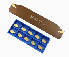 10Pcs SP300 Grooving Cut-Off Carbide Inserts with SPB32-3 Blade Slotting Tool