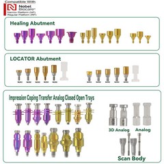 Healing Locator Abutments Open/Closed Tray Torque Wrench Fit Nobel Conical NP/RP