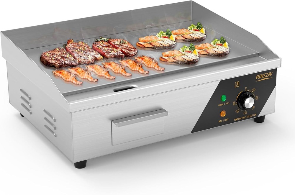 22″ Commercial Electric Griddle Countertop Griddle Flat Top 1600W Restaurant