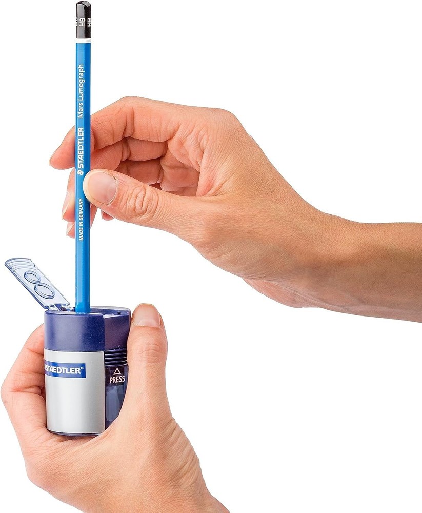 STAEDTLER Manual Pencil Sharpener Blue/Silver (512 001 BK 03)