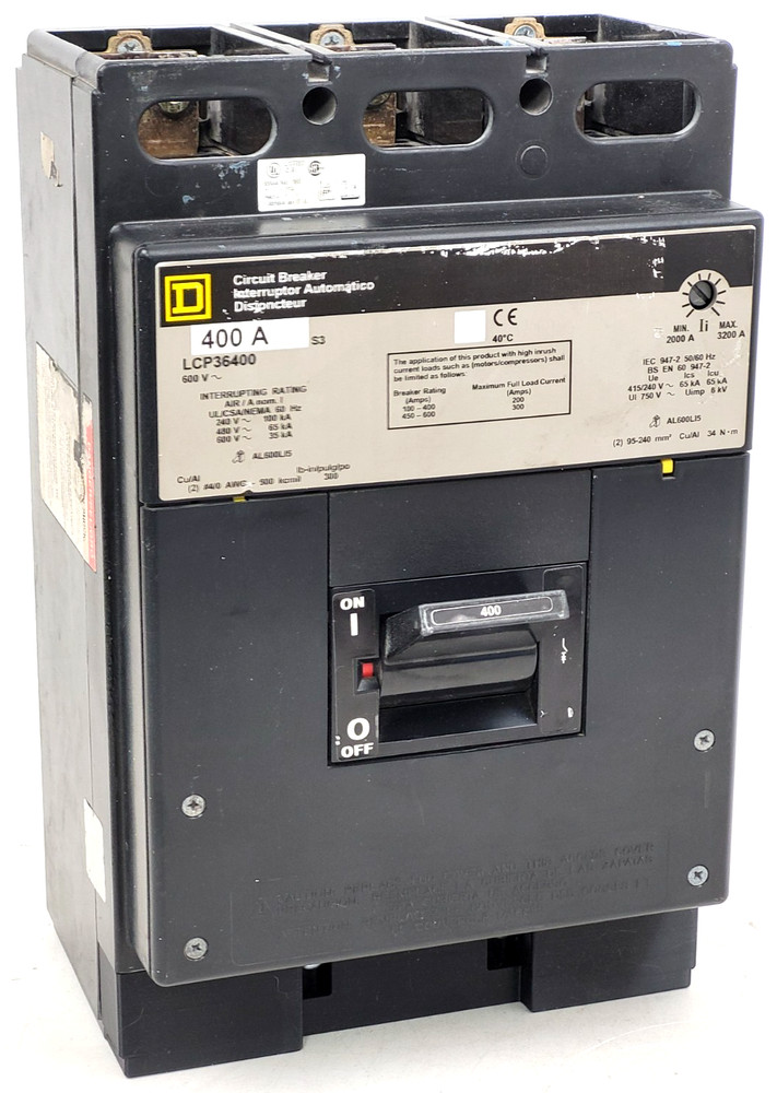 LCP36400 Square D 400 Amp 600 Volt Circuit Breaker – Next Day Option