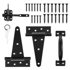 Heavy Duty Gate Hardware Kit,with Self Locking Gate Latch,2 PCS 6inch T-Hinge…