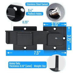 7.5″ Flip Gate Latch Lock with Padlock Hole, 4mm Heavy Duty Aluminum Alloy Ad…