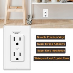 NO Equipment Ground Protected Outlet Receptacle 0.27 x 0.95 inch, Black