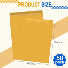 50 Pcs 14” X 18” Extra Large Mailing Envelopes 32Lb with Gummed Flaps, Catalog