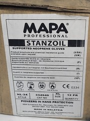 MAPA PROFESSIONAL 334949 STANZOIL NEOPRENE GLOVES #NL-34, XL Box Of 12 Pairs k9