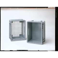 Akro-Mils 37688Grey Straight Wall Container, Gray, Industrial Grade Polymer, 23