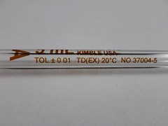 Kimble KIMAX-51 Glass Bulb Reusable TD 5mL Volumetric Pipette Pipet 37004-5