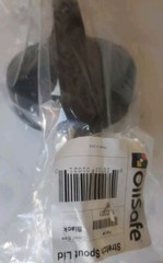 Oil Safe 100301 Stretch Spout Lid,W/0.5 In Outlet,Black