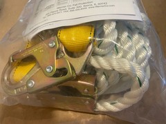 Werner L242050W 50ft Fall Protection Rope Lifeline With Lanyard ANSI & OSHA NEW