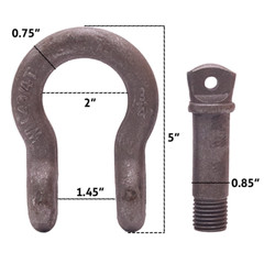 3/4″ D Ring Bow Shackle Screw Pin Clevis Rigging Forged – Raw Finish 4.75 Ton