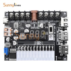 20Pin 24Pin ATX Power Supply Breakout Board Adjustable Voltage Module + Case DIY