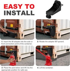 Shipping Container Jack Lug W/ U-Shaped Handle Jack Leveling Attachment Black