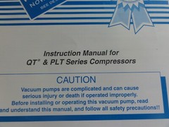 Quincy QT and PLT Series Compressors Instruction Manual 50161-102
