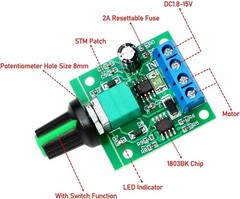 2pcs PWM Low Voltage Motor Speed Controller DC 1.8V 3V 5V 6V 12V 2A 1803B Adj…