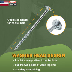 Pocket Hole Screws 1-1/4 Inch, 600 PCS Interior Pocket Screw #8 X 1-1/4″, Coarse