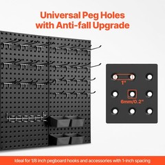 VEVOR Metal Pegboard Panels 2/3/4 Pcs 24×12/32×16″ Wall Organizer Tool Storage