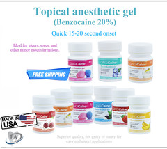 Dental Gingicaine Topical Gel Mint Julep, Bing Cherry, Banana, 1 oz Exp: 02/2029