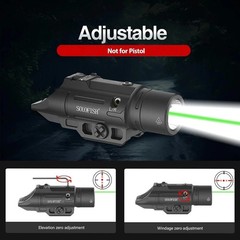Solofish 1500lm Slidable Tactical Flashlight with Green Laser Light Combo