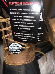 Skechers 9.5 Mens for safety Slip Resistant, Brown Robards Leather Synthetic