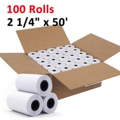 100 Rolls 2 1/4″ x 50′ Cash Register Credit Card POS Receipt Thermal Paper Rolls