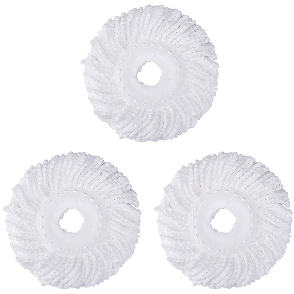 3 Pack Mop Head Replacement Spin 3 Count (Pack of 1), White-3