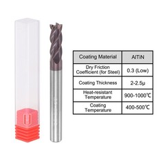5mm Dia 5mm Shank 50mm HRC55 Carbide AlTiN Coated 4 Flute Square End Mill New