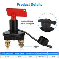 2X Battery Isolator Disconnect Cut Off Power Kill Switch for Car Truck Boat ATV