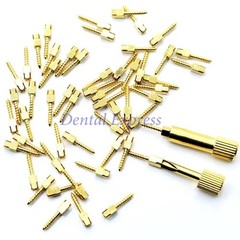120pcs Dental Screw Post Gold/Silver Plated Titanium Kit Conical Root Canal Pins