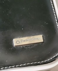 Franklin Covey Planner Black Classic Binder Faux Leather All In One 12.5 x10