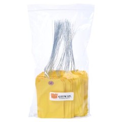 100PCS Yellow Tags With Wire Size 5 4.75″x2.38″ Blank Paper Luggage Shipping Tag