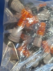 12- Choice 0.5 oz. 3-Ball Measured Liquor Clear Pourer Collar Orange Tail