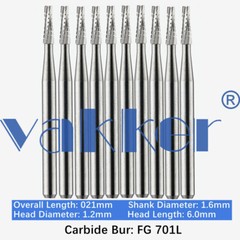 10/Pack Dental Tungsten Carbide Friction Grip Carbide Burs Long Shank High Speed
