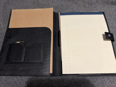 Shinola Lux Leather (Black) Notebook/Portfolio, Magnetic Closure, Pen Loop