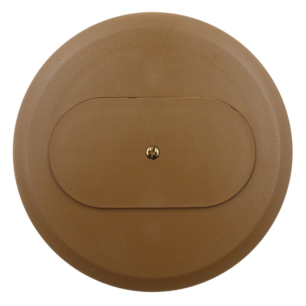 CARLON E97DSC NON-METALLIC DUPLEX OUTLET FLOOR BOX COVER, 5″ ROUND, CARMEL/BRONZ