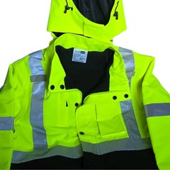 CornerStone CSJ501 Hi-Vis WP Insulated Ripstop Bomber Jacket Yellow/Gray L